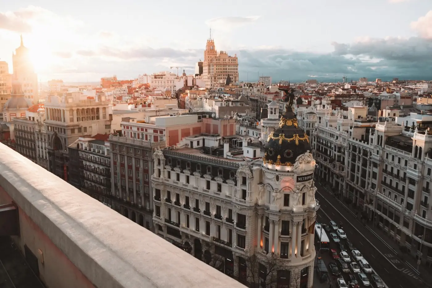 Tejados y azoteas del centro de Madrid